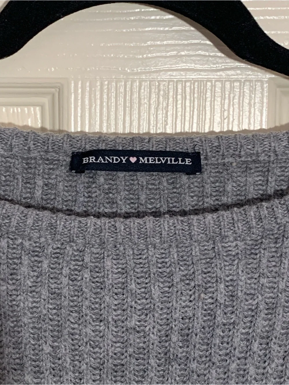 Brandy Melville Grey Knit Crewneck Sweater